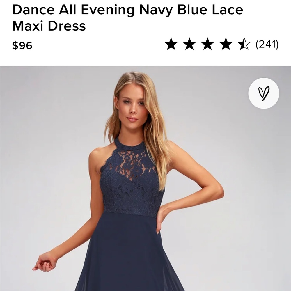 Lulus Dance All Evening Navy Blue Lace Maxi Dress
